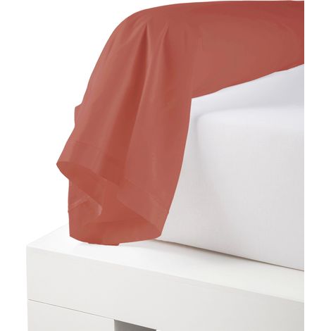 Taie de traversin percale de coton piquée unie Bordeaux 86x190 cm