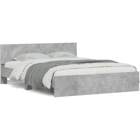 Maison Exclusive - Cadre de lit sans matelas gris béton 140x190 cm (1/5)