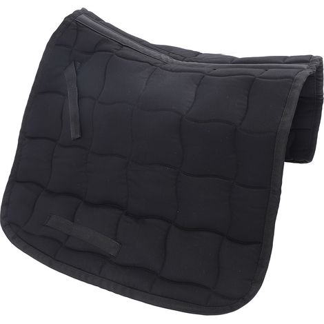 Couverture de selle cheval respirante confortable tapis de dressage équitation saut entraînement noir 98x57 cm (1/5)