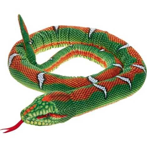 Grüne und orange Schlange, 180 cm