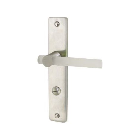 DT 2000 391641 Demi poignee de porte sur plaque light acrylique Opaque inox mat de condamnation