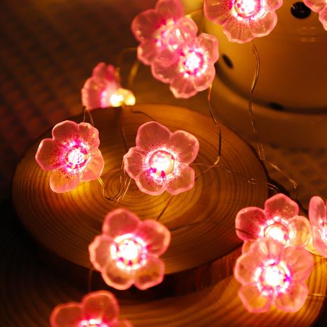 Guirlande lumineuse à 20 LED et à piles LED Fleurs, Guirlandes lumineuses d'intérieur pour chambre, décoration de mariage, fête, Noël, Cadeaux pour femmes Filles (1/5)