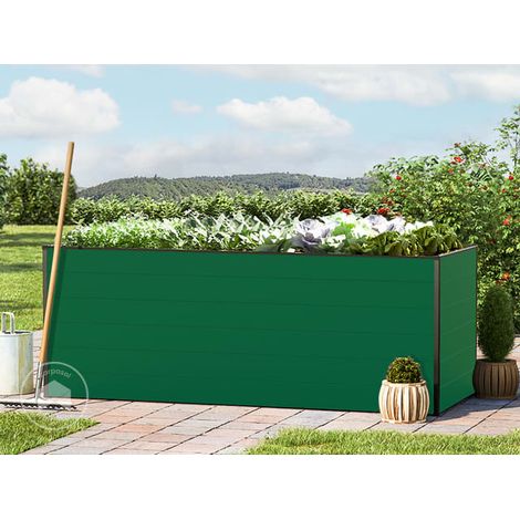 GFP Huerto urbano Jardinera Aluminio Christina - 195 x 77 x 77 cm Estructura estable y resistente a la intemperie con perfiles de cámara hueca de aluminio - verde - Hecho en Austria (1/3)