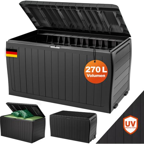 Keter Baúl de almacenaje Marvel Plus 270L Arcón Exterior Caja de Almacemamiento Jardín Balcón Antracita (1/5)