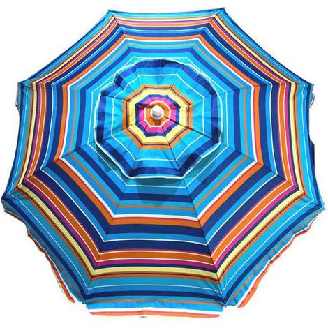Ombrellone Da Spiaggia In Poliestere A Righe Cm.200 - ø cm.200 - righe scure