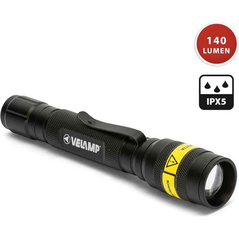 Linterna táctica VELAMP CREE con enfoque ajustable y 300 lúmenes de potencia. (1/5)