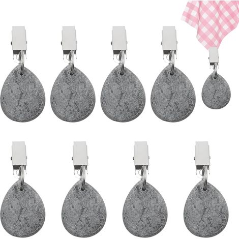 8 Pièces Marbre Naturel de Poids Nappe de Table Exterieur, Pince avec Poids pour Nappe en Forme de Gouttelette, Poids de Nappe Anti Vent Lourds pour Fête, Maison, Mariage, Décoration de Table (1/5)