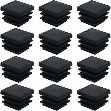 40 bouchons carrés en plastique noir de 20 mm x 20 mm pour pieds de meubles. (1/5)