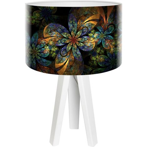 Lampe de chevet mandala foto-318 - Blanc, multicolore