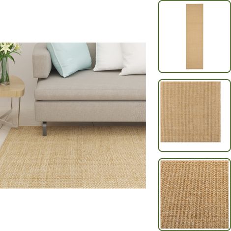 Tapis Sisal naturel 66x250 cm - Tapis Sisal - Tapis Naturel - Tapis Décoratif - Tapis Salon - Tapis Chambre