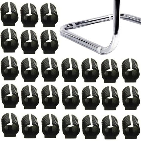 Pack of 32 U-shaped chair leg caps to protect the legs of most furniture (19 mm, black) (1/3)