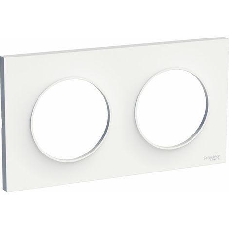 Plaque blanche 2 postes Odace Styl Schneider