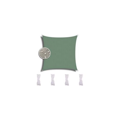 Toldo cuadrado de 3x3 m, para jardín, terraza, camping, impermeable y duradero, protección UV, color verde oscuro - Crezuo (1/4)
