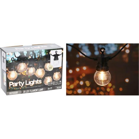 LED-Gartengirlande mit Außenbeleuchtung, 9,5 Meter, 20 Stück (1/3)