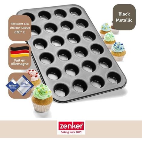 Moule À Muffins - 24 Empreintes - Acier Inoxydable Avec Revêtement Téflon Antiadhérent - 38,5 X 26,5 X 2 Cm (1/5)