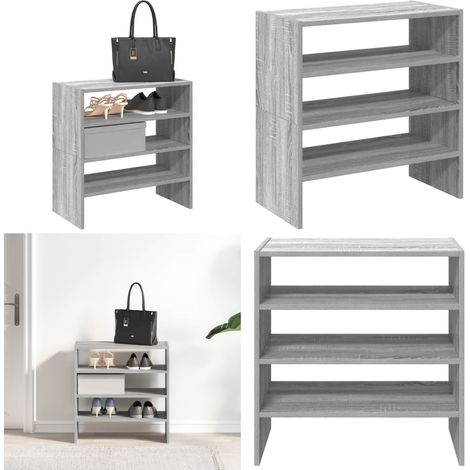 vidaXL Schuhregale 2 Stk. Stapelbar Grau Sonoma 60x30x30,5 cm (1/5)