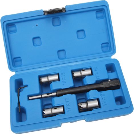 Jeu de 5 fraises de siège d'injecteur diesel, haute dureté, robuste et pratique, avec clé hexagonale pour moteurs CDI (1/5)