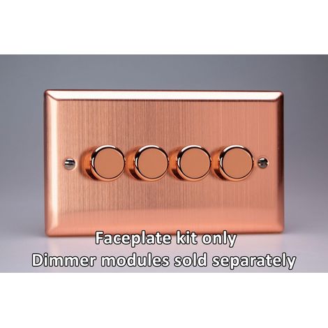 Varilight 4-Gang Matrix Rotary Dimmers - Brushed Copper Finish (1/2)