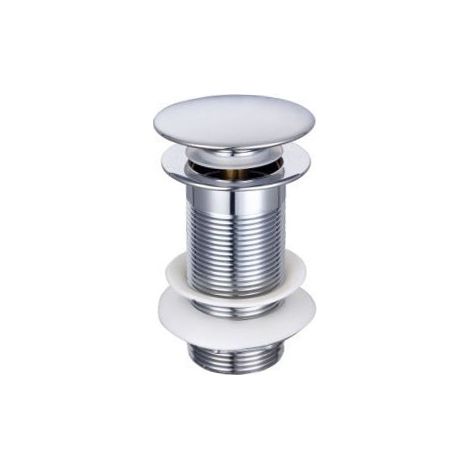 Stano. – Bonde de lavabo sans trop-plein – Laiton chromé durable – Système clic-clac pour ouverture facile – Entretien simplifié (1/2)