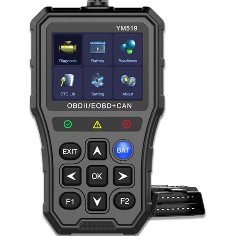 Batterietester, CAN-Diagnosegerät, Codeleser, Farbdisplay, Motorkontrollleuchtenleser, Kfz-Diagnosegerät, OBD2-Spannungs-/Lebensdaueranzeige. Neu seit 1996 (519)