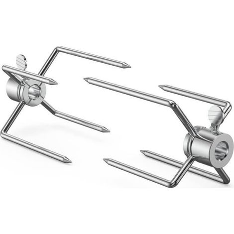 Fourchette Tourne Broche - Pour Rôtissoire À Gril - Compatible Tiges Carrées 1 À 10 Mm - Lot De 2 Pièces (1/4)