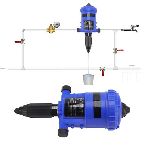 Pompe doseuse bleue à filetage extérieur G3/4 pour élevages, pour pulvérisateurs d'engrais à 0,1-0,9 %/pulvérisateurs d'engrais pour serres, référence P2501 (1/5)