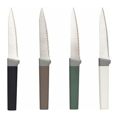 Juego de 4 CUCHILLOS PARA CARNE de acero inoxidable ERGONÓMICOS (1/4)