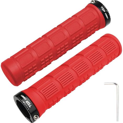 Fahrrad Lenkergriffe Rot mit Aluminium Lock, Ergonomisch, 1 Paar (1/5)