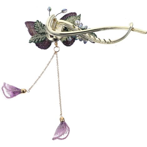 Barrette Cheveux Noeud en Alliage pour Filles et Femmes, Facile à Porter, Ne Tire Pas les Cheveux, Style Pompon Élégant pour Fête ou Usage Quotidien (1/5)