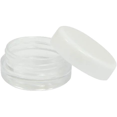 Envases cosméticos recargables, diseño transparente, 3 g, tapa blanca. (1/2)