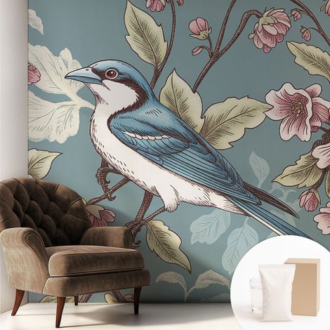 Fototapete Tapete Vliestapete mit Kleber Büro Wandgestaltung - Wanddekoration Wohnzimmer Frühlingsharmonie 250x250 cm