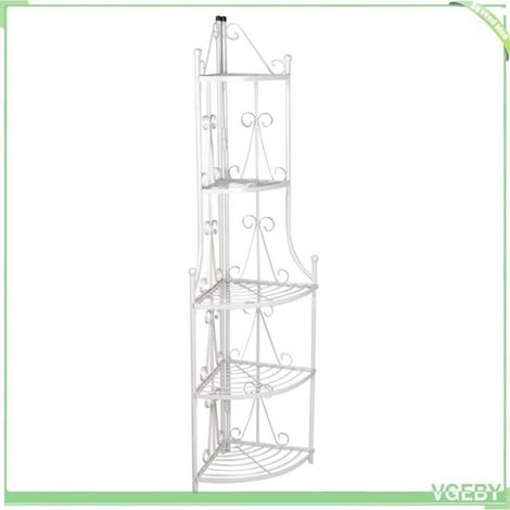 Étagère d'angle pour plantes - FAFEICY - motifs à rosiers - 5 niveaux - 160 cm - Acier antirouille (1/3)