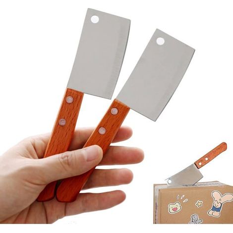 Set 2 couteaux cuisine mini – Ouvre-emballage, fruits, fromage – Lames inox – Pour maison (1/4)