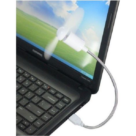 Trade Shop - SET 2 PAAR MINI USB LÜFTER FLEXIBEL NOTEBOOK PC REISETASCHE TABLET - (1/2)
