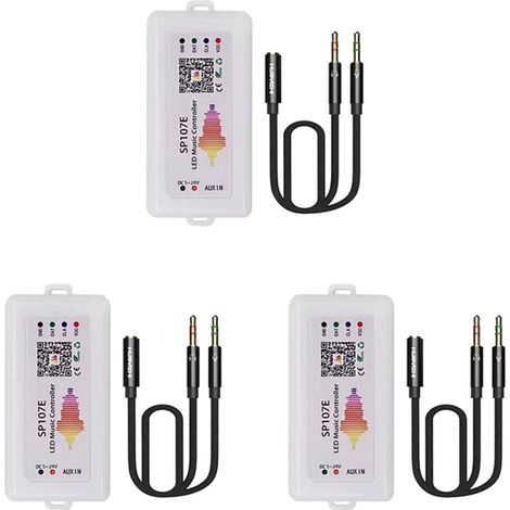 3 controladores de música SPI IC SPI Pixel WIFI RGB SP107E para WS2812 SK6812 SK9822 RGBW APA102 LPD8806 WS2815 Strip DC5-24V (1/4)