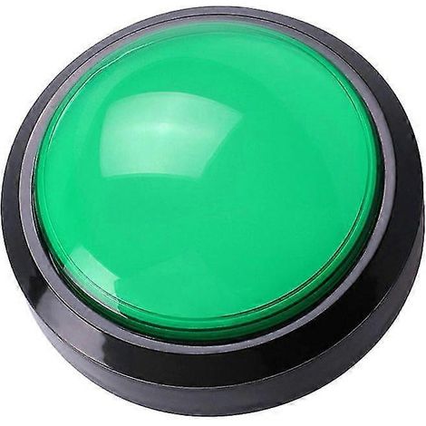 Bouton-poussoir rond de 100 mm avec LED et micro-interrupteur, vert, pour borne d'arcade DIY (1/5)