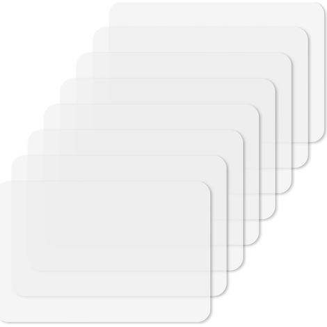 Sets de table en plastique transparent résistant à la chaleur - Lot de 8 - Tapis de protection de table ou sous-main d'écriture (44 x 32 cm) (1/5)