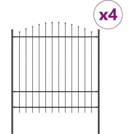 Maison Exclusive - Gartenzaun 4 pcs Grau 170 x 215 cm Pulverbesch