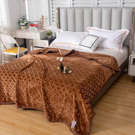 Couverture En Velours Lait - 100 x 150 cm - Polyester - Pour Canapé, Pique-Nique, Voyage - 1 Pièce (1/5)