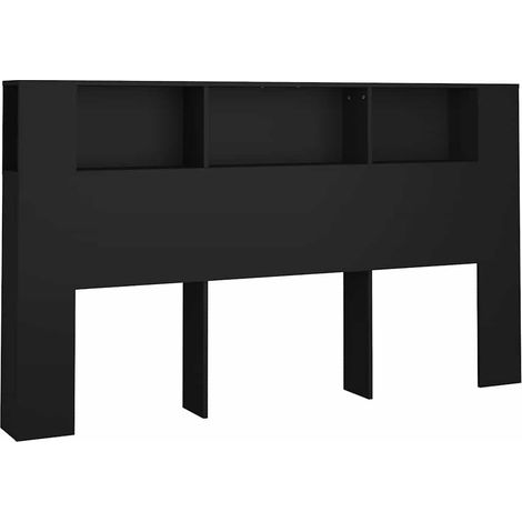 Maison Exclusive - Mueble cabecero negro 180x18,5x104,5 cm (1/5)