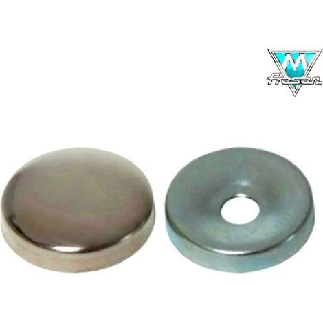 BORCHIA CON FONDELLO COPRIVITE BOMBATA OTTONE NICHELATO  D. 24 MM
