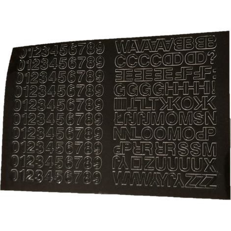 Lettres et chiffres autocollants en feuille noire de 0,6 cm