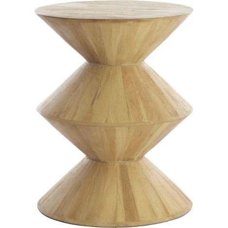 Tavolo rotondo LARUS in legno di mango naturale – Ø40x50 cm (1/4)