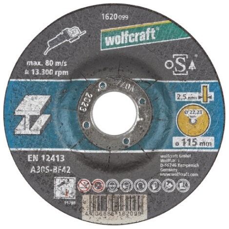 WOLFCRAFT - DISCO DA TAGLIO PER METALLO Ø 115 MM. A CENTRO DEPRESSO 1620099 (1/4)