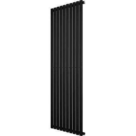 Radiatore Verticale Design Ovale Colonna Singola Nero 1800x600 mm
