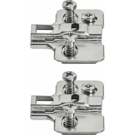 2x Embase en croix Metalla 300 SM avec vis réglage en hauteur ±2mm par excentrique pour charnière, écartement 2mm (1/2)