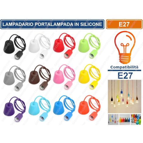 E27 LAMPADARIO CON PORTALAMPADA ROSSO