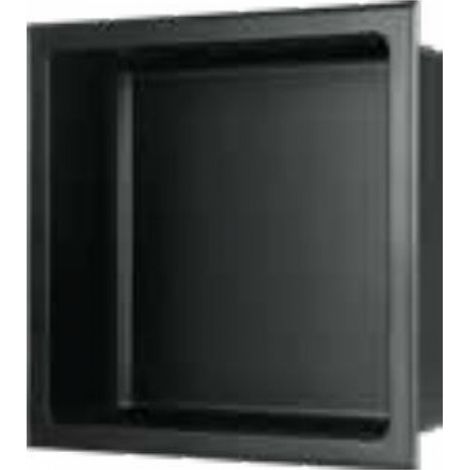 Niche murale de douche, étagère encastrable douche acier Noir Mat - 30x30cm (1/2)