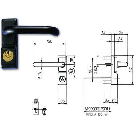 Yale 9520 Maniglia E Cil Est Revers