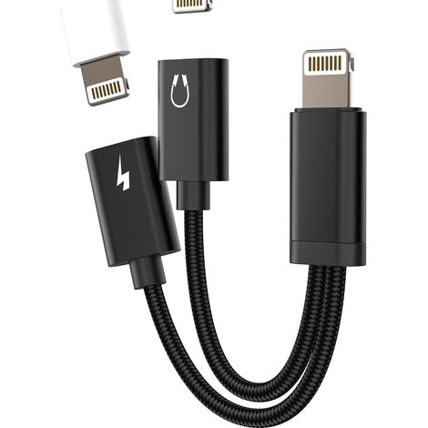 Adaptateur Lightning vers casque (2 en 1) pour iPhone 14 13 12 11 Pro Max pour iPad Audio Câble répartiteur pour Apple MFi Certifié AUX Connecteur casque microphone Convertisseur double jack (1/5)